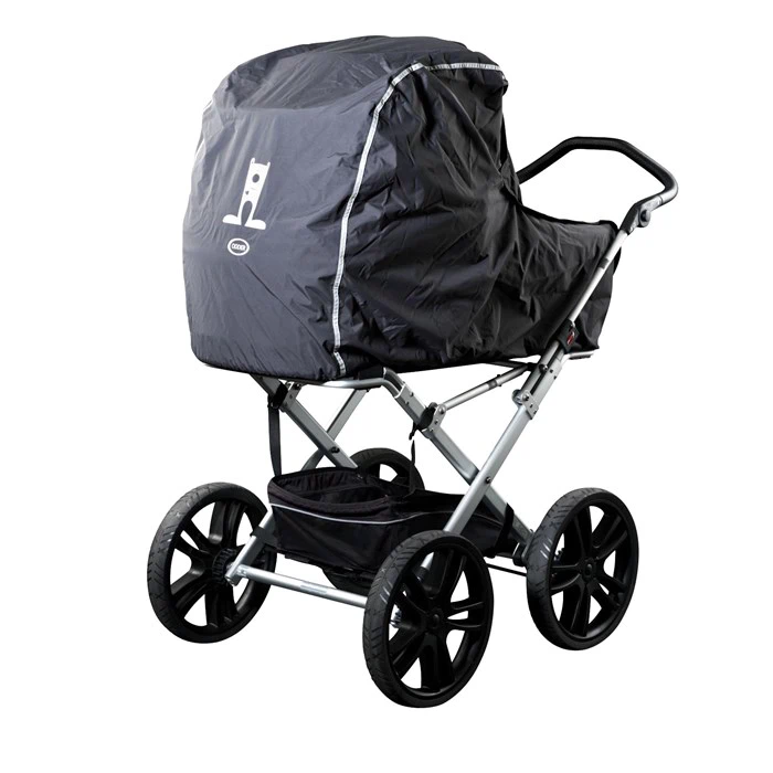 Regnslag, insektnet og refleksovertræk til barnevogn fra Odder og Tullsa